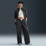 Pantalon à rayures ample taille mi - haute nike chill poplin pour femme - noir Pantalon à rayures ample taille mi - haute nike chill poplin pour femme - noir