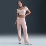 Pantalon slim en maille nike phoenix cozy boucl pour femme - rose