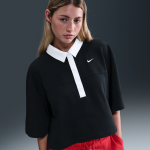 Polo � manches courtes oversize nike pour femme - noir
