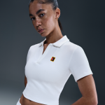 Polo de tennis court  manches courtes nikecourt heritage pour femme - blanc