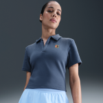Polo de tennis court  manches courtes nikecourt heritage pour femme - bleu