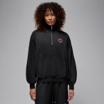 Pull femme en tissu fleece avec fermeture �clair 1 / 4 jordan flight club - noir