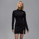 Robe  manches longues et demi - zip en maille jordan pour femme - noir