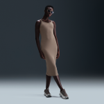 Robe sans manches ajuste et ctele nike sportswear chill knit pour femme - marron