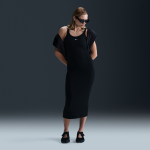 Robe sans manches ajuste et ctele nike sportswear chill knit pour femme - noir