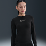 T - shirt court ajust  manches longues nike pour femme - noir