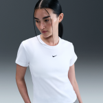 T - shirt à manches courtes côtelé et ajusté nike sportswear pour femme - blanc T - shirt à manches courtes côtelé et ajusté nike sportswear pour femme - blanc