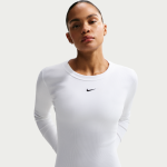 T - shirt � manches longues c�tel� et ajust� nike pour femme - blanc