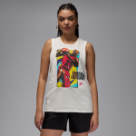 T - shirt sans manches à motif jordan pour femme - blanc T - shirt sans manches à motif jordan pour femme - blanc