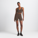 Short de cycliste taille haute 13 cm nikeskims matte pour femme - marron