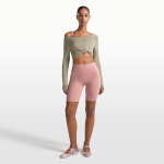 Short de cycliste taille haute 18 cm nikeskims matte pour femme - rose