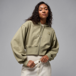 Sweat à capuche court doublé en satin jordan flight fleece pour femme - marron Sweat à capuche court doublé en satin jordan flight fleece pour femme - marron