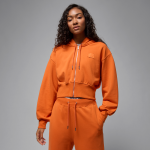 Sweat à capuche court doublé en satin jordan flight fleece pour femme - orange Sweat à capuche court doublé en satin jordan flight fleece pour femme - orange