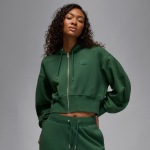 Sweat à capuche court doublé en satin jordan flight fleece pour femme - vert Sweat à capuche court doublé en satin jordan flight fleece pour femme - vert