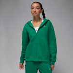 Sweat  capuche en tissu fleece  zip jordan brooklyn pour femme - vert