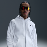 Sweat  capuche en tissu fleece  zip nike club pour homme - blanc