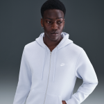 Sweat  capuche en tissu fleece  zip nike club pour homme - gris