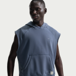 Sweat � capuche de training sans manches en fleece nike n. a. c. dri - fit pour homme - bleu