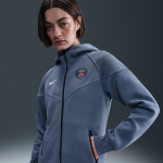 Sweat  capuche et zip en fleece nike football paris saint - germain tech windrunner pour femme - bleu ...