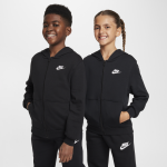 Sweat � capuche et zip en molleton nike club fleece pour ado - noir