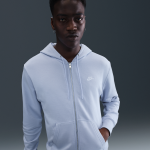 Sweat  capuche et zip en molleton nike club pour homme - gris