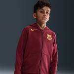Sweat  capuche et zip nike football fc barcelona club 4e tenue pour ado (garon) - rouge