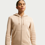 Sweat � capuche et zip nike phoenix fleece pour femme - marron