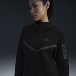 Sweat  capuche  zip nike tech fleece windrunner pour femme - noir