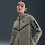 Sweat  capuche  zip nike sportswear tech fleece windrunner pour femme - vert