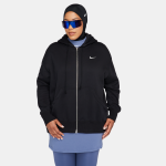 Sweat � capuche et zip oversize nike phoenix fleece pour femme - noir