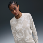 Sweat  col ras - du - cou imprim en molleton nike sportswear chill terry pour femme - marron