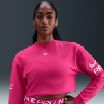 Sweat en molleton ample à col ras - du - cou dri - fit nike pro pour femme - rose Sweat en molleton ample à col ras - du - cou dri - fit nike pro pour femme - rose
