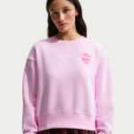Sweat oversize � col ras - du - cou nike phoenix fleece pour femme - rose