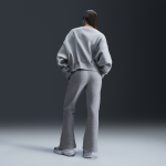 Sweat ultra - oversize � col ras - du - cou nike phoenix fleece pour femme - gris