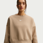 Sweat ultra - oversize � col ras - du - cou nike phoenix fleece pour femme - marron