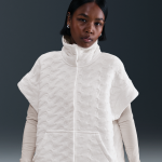 Veste sans manches oversize en jacquard nike phoenix fleece pour femme - blanc