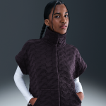 Veste sans manches oversize en jacquard nike phoenix fleece pour femme - pourpre