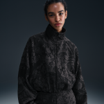 Veste de survtement oversize en jacquard nike sportswear collection pour femme - noir