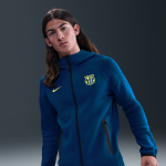Veste  zip en fleece nike football fc barcelona tech windrunner 4e tenue pour homme - bleu