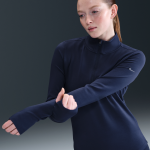 Vêtement deuxième couche à demi - zip therma - fit nike one pour femme - bleu Vêtement deuxième couche à demi - zip therma - fit nike one pour femme - bleu
