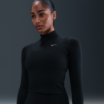 V�tement deuxi�me couche dri - fit � 1 / 4 de zip nike one fitted pour femme - noir