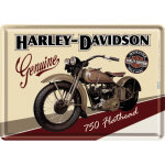 Nostalgic art harley - davidson flathead, carte postale m�tallique