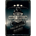 Nostalgic art harley - davidson - things, carte postale m�tallique