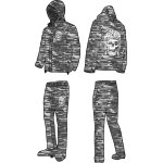 Rokker trc camo - reflective, combinaison de pluie 2pcs
