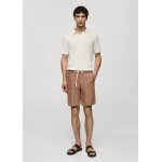 Bermuda 100% lin rayures cordon