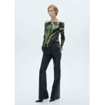 Blouse imprime semi - transparente