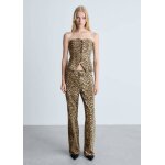 Jean droit taille haute lopard