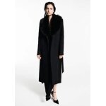 Manteau laine manteco col fausse fourrure amovible