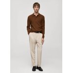 Pull - over polo coton m�lang� maille c�tel�e