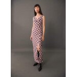 Robe midi en imprim carreaux